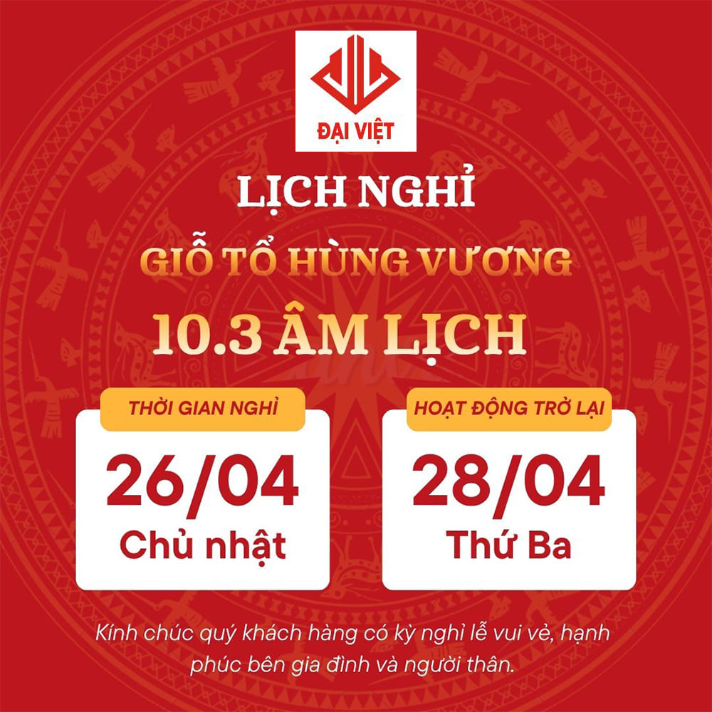 Thông báo nghĩ lễ 10.3 Đại Việt